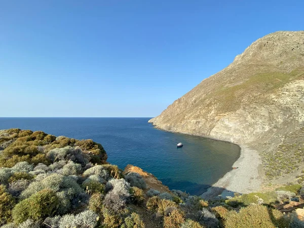 Wysoki Kąt Widzenia Blue Bay Mavi Koy Wyspie Gokceada Imbros — Zdjęcie stockowe