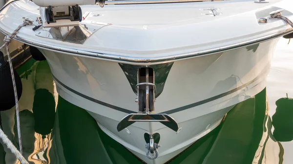 Front View Hull Yacht Bow Anchor — Stock Photo, Image