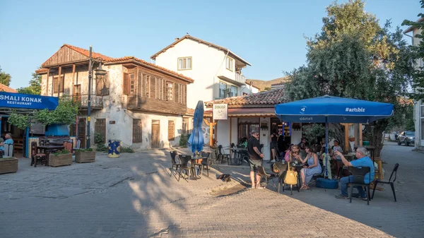 Gokceada Canakkale Turquia Julho 2023 Gokceada Centro Cidade Monte Pessoas — Fotografia de Stock