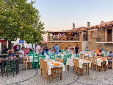 Gökçeada, Türkiye - 5 Agust 2023; Yunan tarihi köyü Tepeky 'deki 