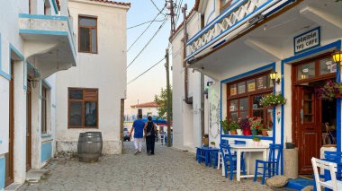 Gökçeada, Türkiye - 5 Ağustos 2023; Tepekoy (Agridia) Göçeada 'nın (Imbros) en ünlü tarihi köyüdür.