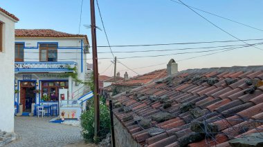 Gökçeada, Türkiye - 5 Ağustos 2023; Tepekoy (Agridia), Göçeada 'da (Imbros) ünlü bir Yunan köyüdür.