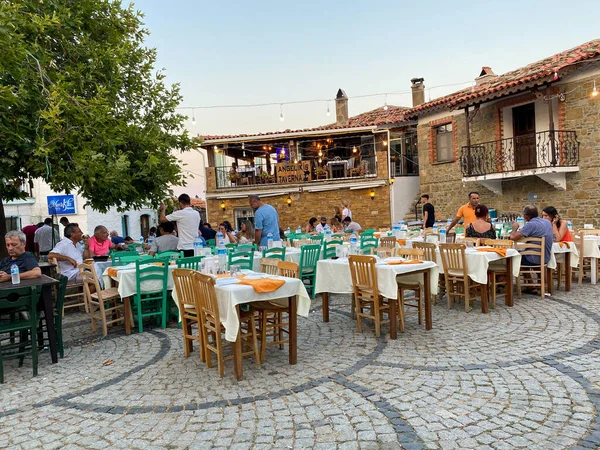 Gokceada Turkey Августа 2023 Года Ресторан Анжелики Таверн Исторической Греческой — стоковое фото