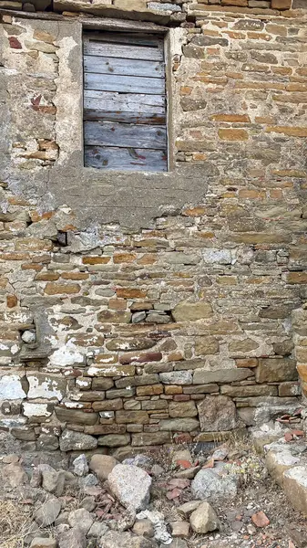 Zničený Dům Opuštěné Řecké Vesnici Derekoy Schinoudi Ostrov Gokceada Canakkale — Stock fotografie