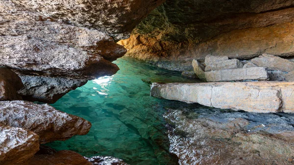 Морська Печера Пляжі Гізлі Ліман Місті Гоккада Угурлу — стокове фото