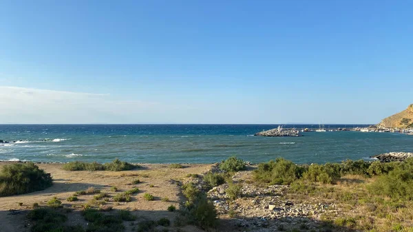 Gokceada Kalekoy Vista Para Porto Costa Oposta Canakkale Turquia Ilha — Fotografia de Stock