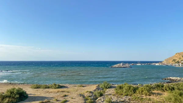 Gokceada Kalekoy Vista Para Porto Costa Oposta Canakkale Turquia Ilha — Fotografia de Stock