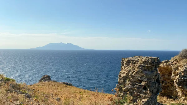 Вид Острова Самофракия Калекой Гокчаада Чанаккале Турция — стоковое фото
