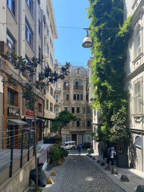 Exterior view of The Bulgarian St Stephen Church (Sveti Stefan) known as the Bulgarian Iron Church, is a Bulgarian Orthodox church in Balat district, Istanbul, Turkey. Vintage toned wallpaper.