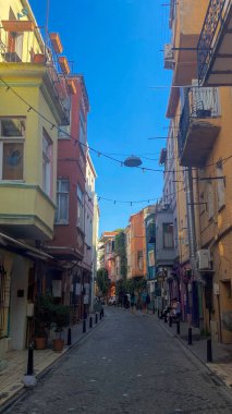 Istanbul, Turkey September 30, 2023: Historical buildings of Beyoglu (Beyolu) Taksim, Beyolu is a touristic district with the most historical buildings in Istanbul.
