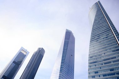İspanya 'nın Madrid Dört Kuleleri' nin finans bölgesi.