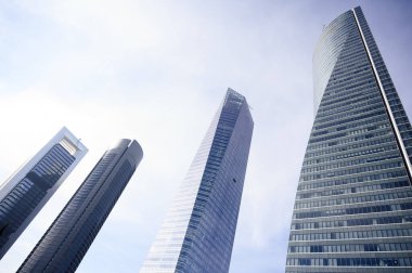 Madrid, İspanya 'nın finans bölgesinin silüeti.