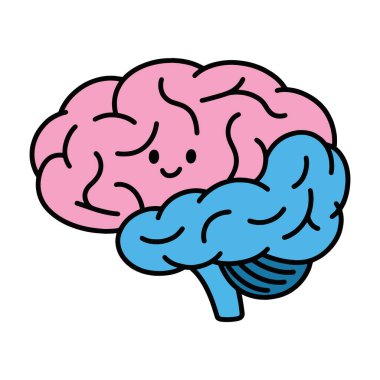 Beyin karikatür vektör çizim grafik tasarımı