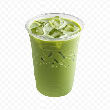 Sütlü buzlu yeşil çay.