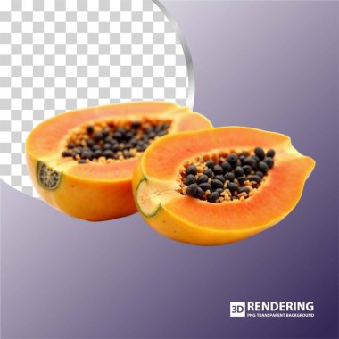Olgun papaya meyvesinin gerçekçi vektör çizimi