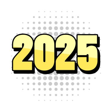 Yeni yıl 2025 yaratıcı tasarım konsepti 3 boyutlu oluşturulmuş görüntü.