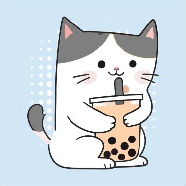 kawaii kedi çizgi film tasarımı