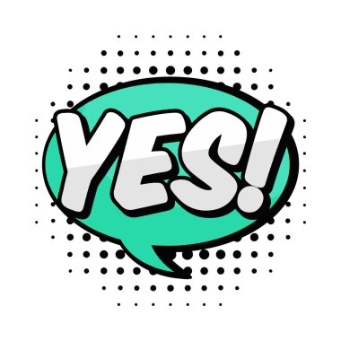 Evet, çizgi roman tarzında vektör illüstrasyonu