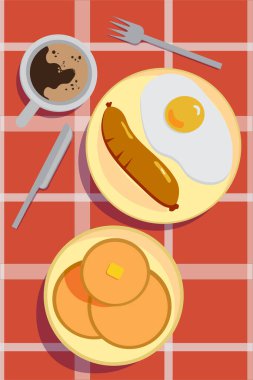 Sabah Yemeği İllüstrasyonu - Krep, Kahve ve Daha Fazla