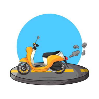 Motorlu scooter, uygun ve verimli ulaşım için tasarlanmış iki tekerlekli bir araçtır. Çerçevenin içinden geçen bir adım, sürücülerin ayakları için düz bir zemin, ve genellikle koltuğun altındaki depolama alanını içerir..