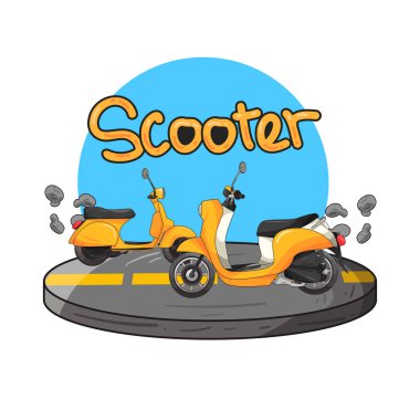 Motorlu scooter, uygun ve verimli ulaşım için tasarlanmış iki tekerlekli bir araçtır. Çerçevenin içinden geçen bir adım, sürücülerin ayakları için düz bir zemin, ve genellikle koltuğun altındaki depolama alanını içerir..