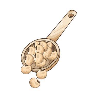 Bir avuç fasulye, doğal şekillerini, renklerini ve dokularını gösteren tahta bir kaşığın üzerinde dinleniyor. Kaşığın pürüzsüz tanecikleri kırsal, organik bir dokunuş ekliyor. Bu da onu yemek sunumları ve tarif çizimleri için mükemmel yapıyor..