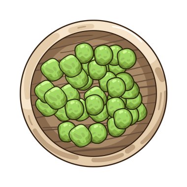 Fasulyeler, sade ahşap bir tabakta doğal renklerini ve dokularını sergileyerek düzgünce düzenlenir. Odunun sıcak tonu fasulyelerin dünyevi görünümünü tamamlıyor ve sağlıklı, organik bir sunum oluşturuyor..