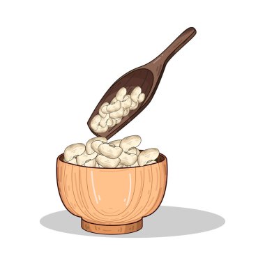 Ahşap bir kâse, zengin dokularını ve toprak tonlarını vurgulayan cömert bir porsiyon fasulye ile doludur. Tahtanın doğal tanecikleri fasulyelerin sağlıklı görünümünü tamamlayarak sıcak, kırsal bir sunum oluşturur..