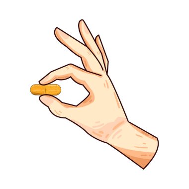 Kapsül, işaret parmağı ve başparmak arasında nazikçe tutulur ve alınmaya hazırdır. Bu yakın çekim, günlük ilaç ya da takviyelerle sağlığın sağlanmasının hassasiyetini, bakımını ve kişisel durumunu vurguluyor..