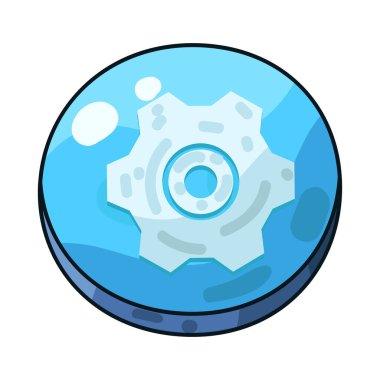 Resim bir dişli veya çark tarafından temsil edilen bir ayar simgesi gösterir, yapılandırmayı, kişiselleştirmeyi veya sistem tercihlerini sembolize eder. 