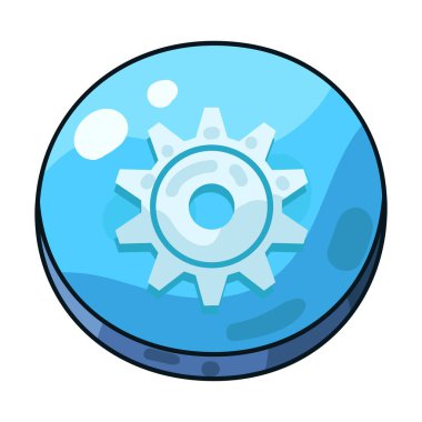 Bir dişli veya çark tarafından temsil edilen bir ayar simgesi, yapılandırmayı, kişiselleştirmeyi veya sistem tercihlerini sembolize eder. 