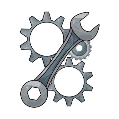 Vites ve anahtar, teknik işi, bakım, onarım veya mekanik servisi sembolize ediyor. Teçhizat makine, sistem veya işlemleri temsil ederken, ingiliz anahtarı onları sorunsuz bir şekilde çalıştırabilmek için gerekli araçları ve elle kumanda çabalarını simgeler. 