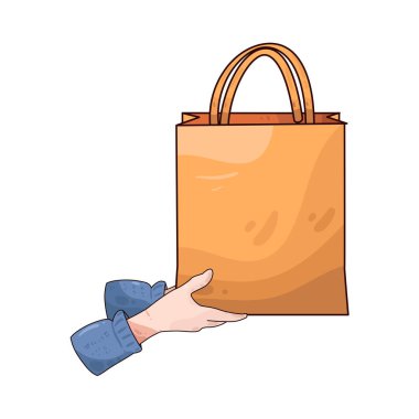 Basit bir kese kağıdını tutan, çevre dostu alışveriş ve sürdürülebilirliği sembolize eden bir el. Poşet hafif ve minimalist görünüyor. Bakkaliye, hediye ya da günlük ihtiyaçlar için ideal..