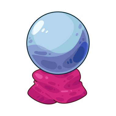 Süslü bir ahşap veya pirinç tezgahın üzerine mükemmel yuvarlak, berrak bir kristal küre. Top ortam ışığını yakalar, ince yansımalar yaratır ve içinde parlar. Kristalin içinde, sisli ya da sihirli bir girdap, gizemli bir hava ekler..