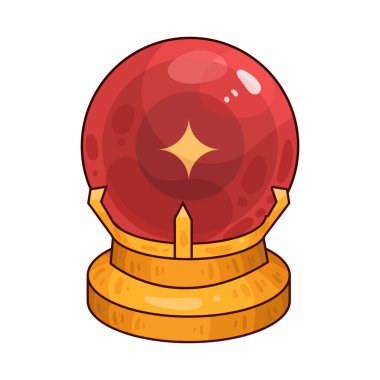 Süslü bir ahşap veya pirinç tezgahın üzerine mükemmel yuvarlak, berrak bir kristal küre. Top ortam ışığını yakalar, ince yansımalar yaratır ve içinde parlar. Kristalin içinde, sisli ya da sihirli bir girdap, gizemli bir hava ekler..