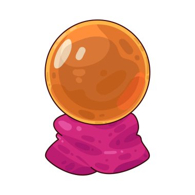 Süslü bir ahşap veya pirinç tezgahın üzerine mükemmel yuvarlak, berrak bir kristal küre. Top ortam ışığını yakalar, ince yansımalar yaratır ve içinde parlar. Kristalin içinde, sisli ya da sihirli bir girdap, gizemli bir hava ekler..