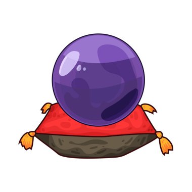 Süslü bir ahşap veya pirinç tezgahın üzerine mükemmel yuvarlak, berrak bir kristal küre. Top ortam ışığını yakalar, ince yansımalar yaratır ve içinde parlar. Kristalin içinde, sisli ya da sihirli bir girdap, gizemli bir hava ekler..