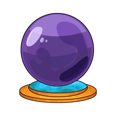 Süslü bir ahşap veya pirinç tezgahın üzerine mükemmel yuvarlak, berrak bir kristal küre. Top ortam ışığını yakalar, ince yansımalar yaratır ve içinde parlar. Kristalin içinde, sisli ya da sihirli bir girdap, gizemli bir hava ekler..