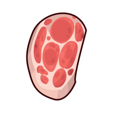 Taze kesilmiş, koyu kırmızı renkli ve beyaz yağ damarlarıyla kaplı çiğ et. Yüzey hafifçe parlıyor, tazeliğini ve kalitesini gösteriyor.. 
