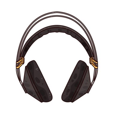 Modern bir kulaklık gösterişli ve minimalist bir tasarımla tasvir edilir. Yastıklı kulaklıklar geniş ve daireseldir, kıvrımlı, ayarlanabilir bir saç bandıyla birbirine bağlıdır, konfor ve destek sağlar.. 