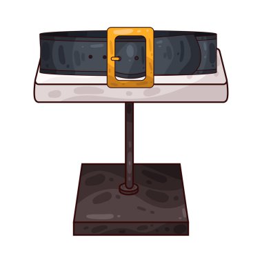 Masadaki kemer, işçiliğine, dokusuna ve toka tasarımına dikkat çekiyor. Deri, kumaş veya sentetik malzemeden yapılan kemerde dikiş, kabartma veya damgalama ayrıntıları yer alabilir.. 