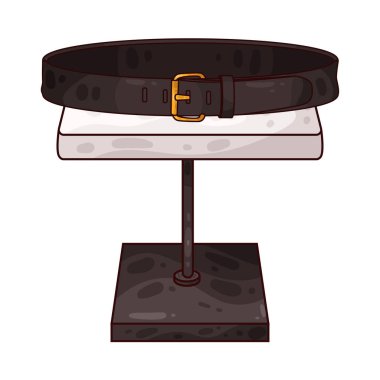 Masadaki kemer, işçiliğine, dokusuna ve toka tasarımına dikkat çekiyor. Deri, kumaş veya sentetik malzemeden yapılan kemerde dikiş, kabartma veya damgalama ayrıntıları yer alabilir.. 