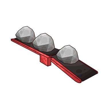 Taşımacılık, madencilik veya inşaat ortamlarında görülen çeşitli taşları taşıyan bir taşıma bandı. Taşlar, pürüzsüz parçalardan pürüzsüz parçalara kadar değişkenlik göstererek, boyut ve doku olarak değişkenlik gösterirler ve endüstriyel kuşak sistemi boyunca sürekli hareket ederler..