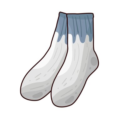 Bir çift temiz, düzenli çorap, konforu sembolize eden sıcaklık ve günlük ihtiyaçlar. Katlanmış, düzleştirilmiş ya da hafifçe yuvarlanmış çoraplar düz, rahat, neşeli ve şık desenler arasında doku, renk veya desen sergileyebilirler..