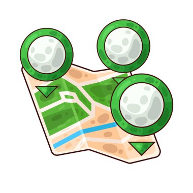 Belirli bir hedef ya da noktayı sembolize eden, üzerinde belirgin bir lokasyon iğnesi olan bir harita. Haritada yollar, yer işaretleri veya arazi ayrıntıları gösterilirken, pim navigasyon, seyahat planlaması veya izleme için bir işaret olarak göze çarpıyor.