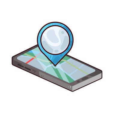 Çevrimiçi dijital harita arayüzü, basitleştirilmiş yollar, sokaklar ve simgelerin yerleşimini içeriyor. Kırmızı konum iğnesi, yön okları veya arama çubukları gibi belirgin simgeler navigasyon özelliklerini vurgular.