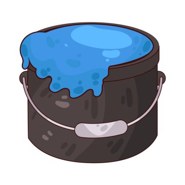 Sıvı boya dolu bir boya kovası. Genellikle kenarlardan damlayan boya ile tasvir edilir. Renkleri, dekorasyonu veya resim faaliyetlerini sembolize eder..