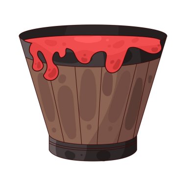 Sıvı boya dolu bir boya kovası. Genellikle kenarlardan damlayan boya ile tasvir edilir. Renkleri, dekorasyonu veya resim faaliyetlerini sembolize eder..