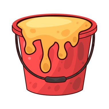 Sıvı boya dolu bir boya kovası. Genellikle kenarlardan damlayan boya ile tasvir edilir. Renkleri, dekorasyonu veya resim faaliyetlerini sembolize eder..