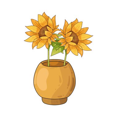 Ayçiçekleriyle dolu bir vazo güzelliği, tazeliği ve bir yeri aydınlatmak için dekoratif bir dokunuşu temsil ediyor..